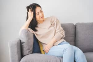 Japanese women in their 40s suffering from headache menopause